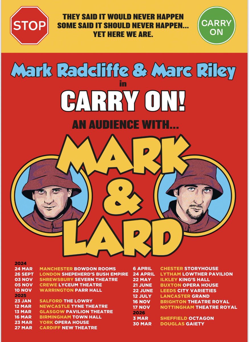 Marc Riley ⚽️🍺🐳 (@marcrileydj) on Twitter photo 4 dates still to come on this tour which, by next March will be TWO YEARS LONG! CRAZY BABY! BRIGHTON NOTTINGHAM SHEFFIELD and DOUGLAS (Isle of Man… obvs) lie ahead! TO INFINITY AND BEYOND! 👊💥 <a href="/themarkrad/">Mark Radcliffe</a> <a href="/PhilWilliams/">Phil Williams</a> <a href="/jasemonkey/">The Jase 🐶 🎸 🎥</a> 4 dates still to come on this tour which, by next March will be TWO YEARS LONG! CRAZY BABY! BRIGHTON NOTTINGHAM SHEFFIELD and DOUGLAS (Isle of Man… obvs) lie ahead! TO INFINITY AND BEYOND! 👊💥 <a href="/themarkrad/">Mark Radcliffe</a> <a href="/PhilWilliams/">Phil Williams</a> <a href="/jasemonkey/">The Jase 🐶 🎸 🎥</a>