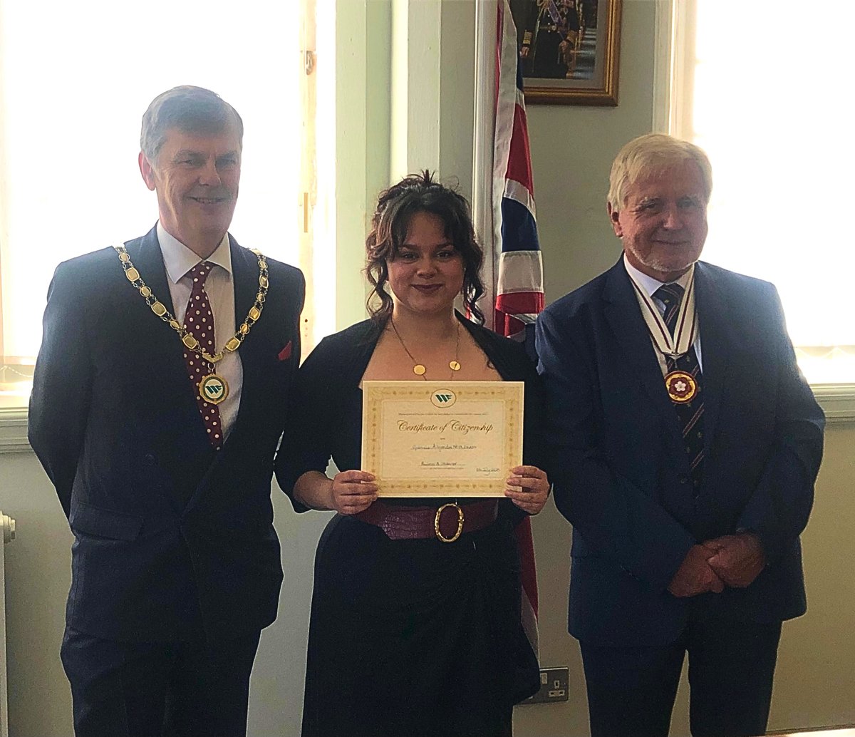 DL Rob Cairns was delighted to join Doug Rathbone, Chairman of Westmorland &amp; Furness Council at Barrow Registry Office where Gabriela of El Salvador was made a British Citizen. 📸 (L-R): Chair of Westmorland and Furness Council, Doug Rathbone; Gabriela and DL, Rob Cairns