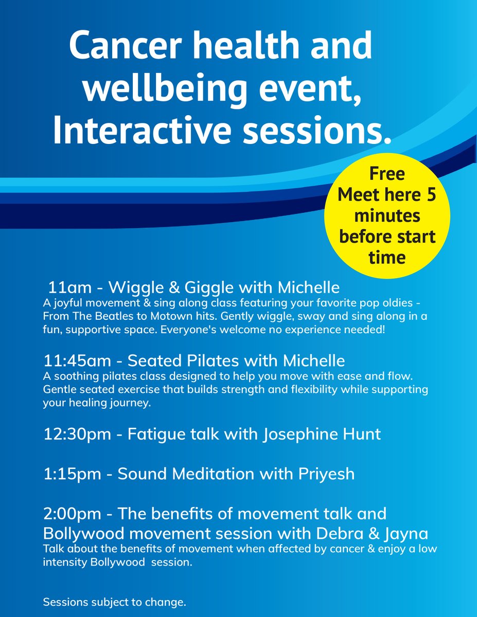 📣 Here’s a sneak peek at our exciting interactive sessions you can take part in at our upcoming Cancer Health and Wellbeing Event – and the best part? It’s completely free to join!
🗓 Date: 11th September 2025
📍 Location: King Power Stadium
⏰ Drop in between 10am and 3pm