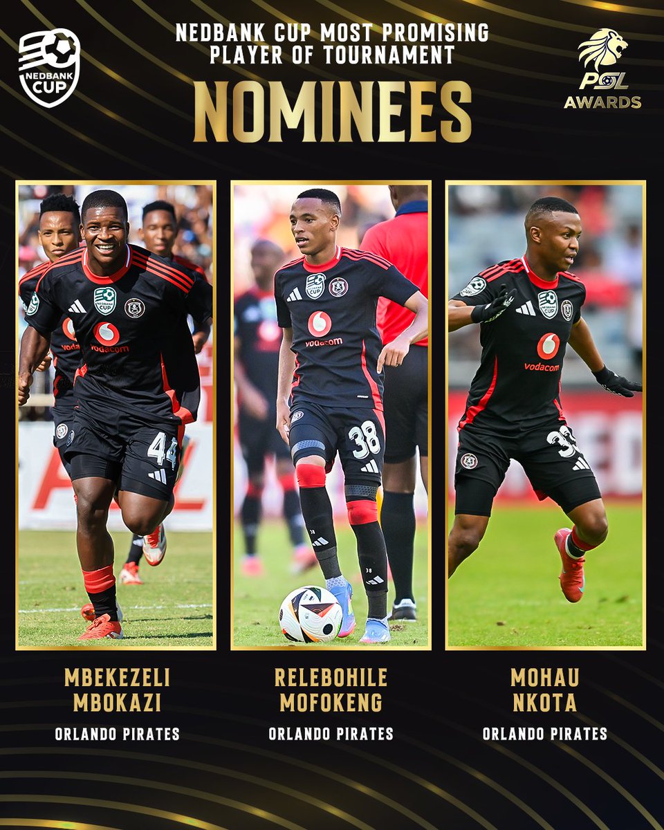 OfficialPSL's tweet image. #๐๐๐๐๐ฐ๐๐ซ๐๐ฌ๐๐: Here are the nominees in the Nedbank Cup Most Promising Player of the Tournament category..