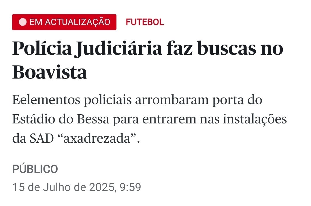 A melhor notícia que tive do Boavista este ano. Finalmente. Que não escape nenhum.