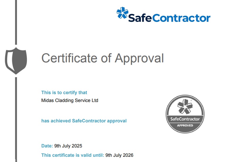 Midas has been @Safe_Contractor Approved for over 15 years and we are proud to maintain our membership and certification

SafeContractor approved shows we are compliant with the standards that matter most, from health and safety and sustainability to ethical behaviour

#TeamMidas