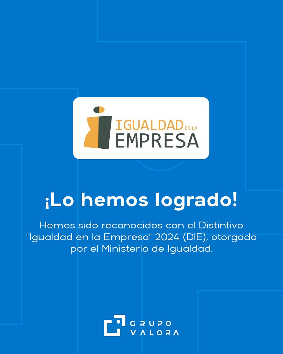 ¡Lo hemos logrado! 🎉💜

Hoy queremos compartir con vosotros una noticia que nos llena de orgullo: hemos sido reconocidos con el Distintivo "Igualdad en la Empresa" 2024 (DIE), otorgado por el Ministerio de Igualdad.

💜 ¡Sigamos avanzando juntos hacia un futuro más justo! 🚀