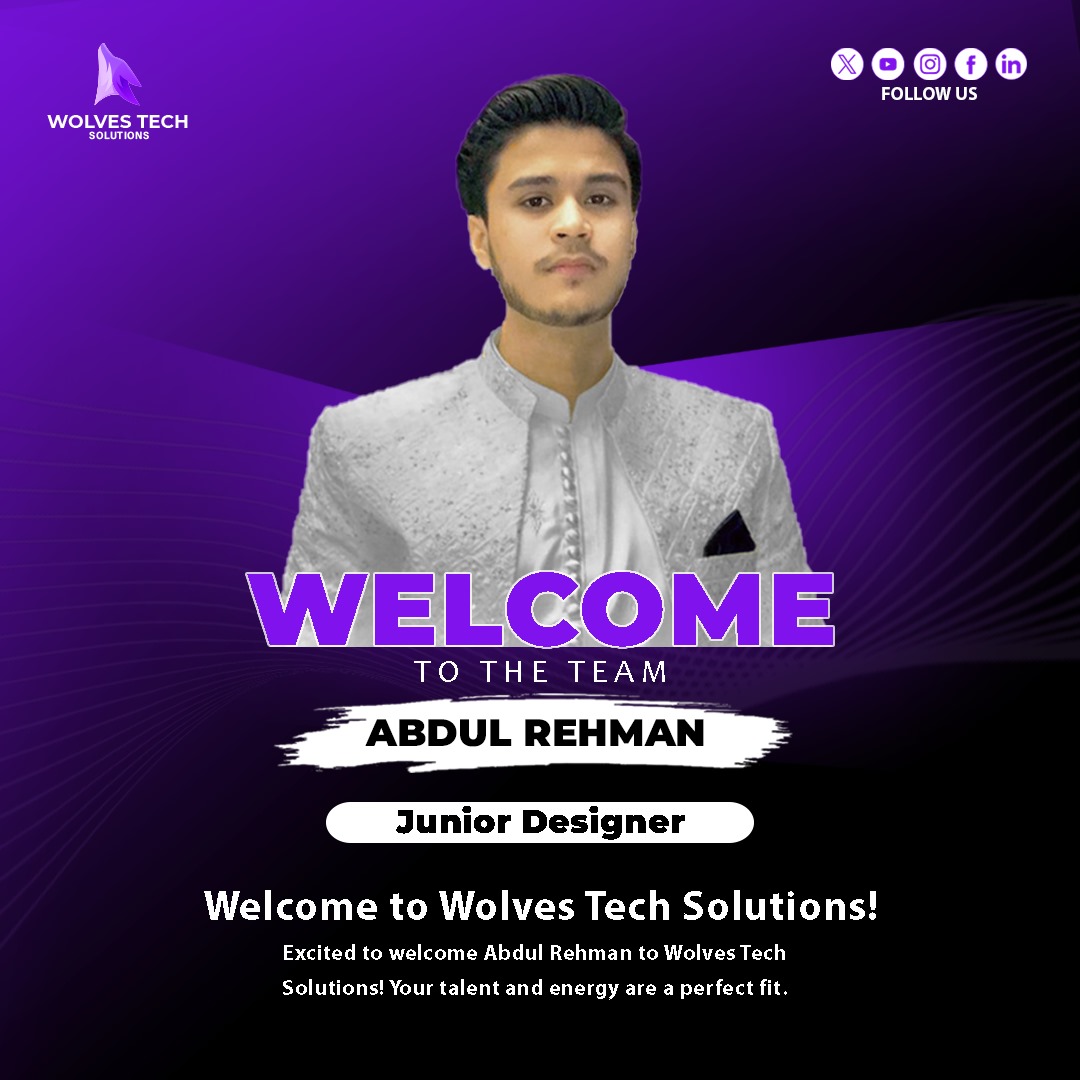 WolvesSolution's tweet image. Say hello to Abdul Rehman, the newest addition to the Wolves Tech family! We’re thrilled to have him onboard and excited for the fresh energy and expertise he brings. Welcome aboard, Adul Rehman!
.
.
.
#WelcomeAboard #WolvesTechSolutions #NewTeamMember #DigitalExcellence