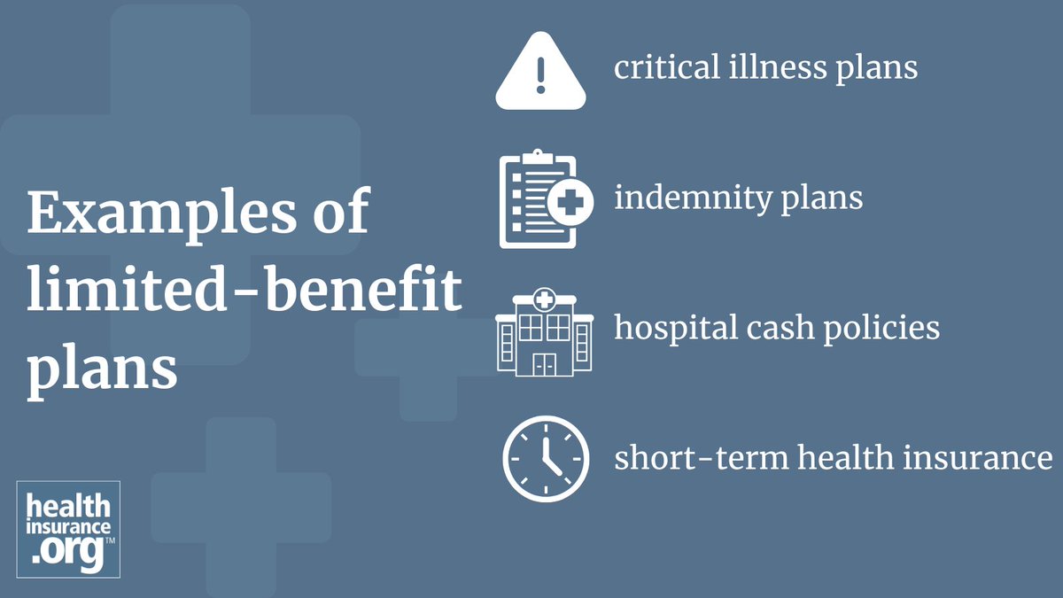 Not all health coverage is comprehensive — and that’s where limited-benefit plans come in. These plans offer focused protection for specific needs, but they’re not a substitute for major medical insurance.
More details here: healthinsurance.org/glossary/limit…