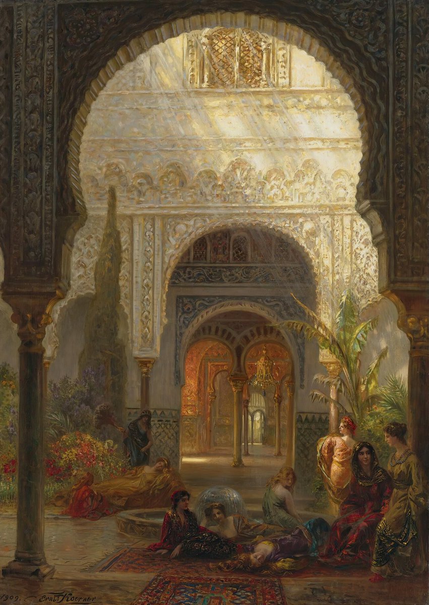 «El patio de la Reina, El Alcázar, Sevilla» (Ernest Karl Eugen Koerner, 1909).