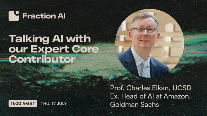 🎙️LIVE this Thursday

We’re honored to introduce our Expert Core Contributor, Professor Charles Elkan, former Head of AI at Amazon &amp; Goldman Sachs.

We’ll be diving deep into everything AI. 

Here are the deets:

🎥Streaming on X &amp; YouTube
📅Thursday, July 17 · 11AM ET

See you