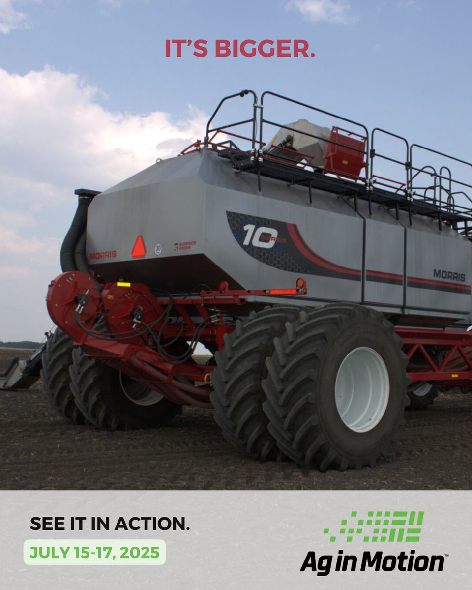 Headed to <a href="/AginMotion/">Ag in Motion</a>? 

We’re set up and ready in Langham, SK at booth 665 — July 15–17. Come check out the full Morris lineup, including our new 1440 bushel Air Cart built to seed more with fewer fills.

Come see why more farmers are switching to Morris.

#AgInMotion