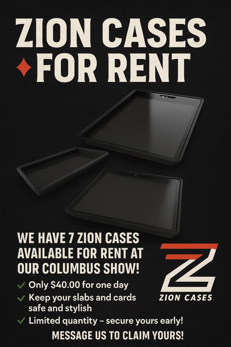 FlipTradeShow's tweet image. We have 7 Zion Cases available for rent for the upcoming show! If you like to rent one or more. Message us!
If You or Know Someone that would like to become a vendor at our next show!
Please Email US
Email- TheFlipTradeShow@Gmail.com
Check Out Our Website