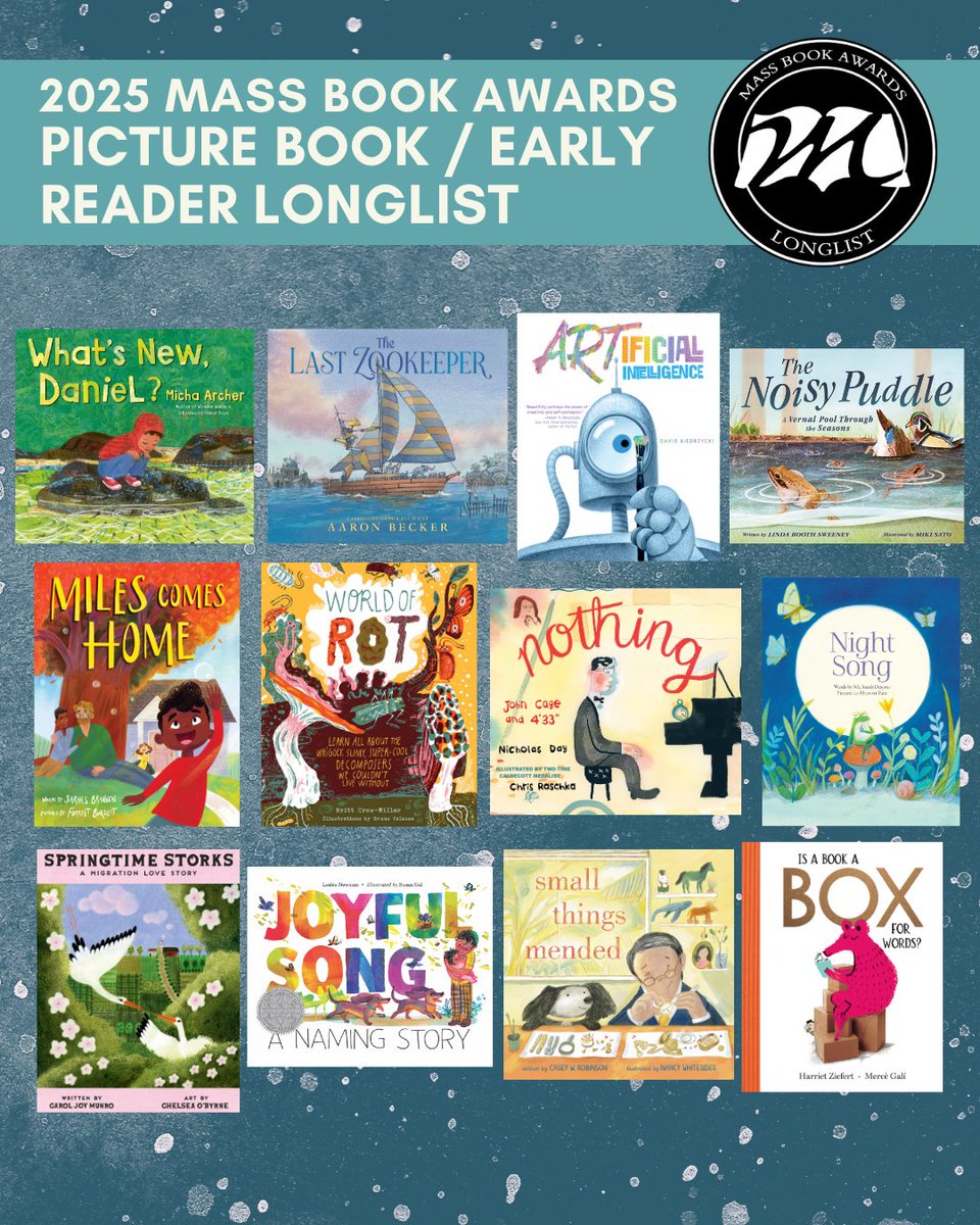 MassBook's tweet image. Today we highlight Picture Book/Early Reader Longlist title ARTificial Intelligence by David Biedrzycki. Robot is sent off for reprogramming, he takes a wrong turn and ends up encountering music, dancing, and ART! @artofdavid