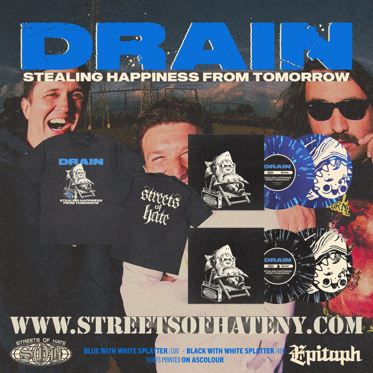 drain831's tweet image. drain831.com
STEALING HAPPINESS FROM TOMORROW is out now via @epitaphrecords and Streets of Hate!
Restocked a crazy new variant of the zoetrope!!! Play it loud and learn the words, let’s go!!! 🌀😈