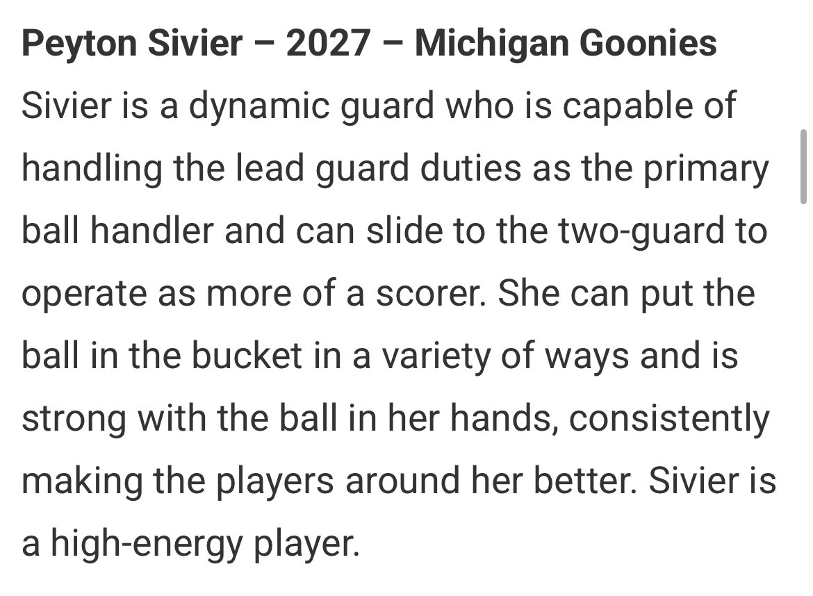 Peyton Sivier (@peytonsivier) on Twitter photo Thank you <a href="/JrAllStarBB/">Jr. All-Star Girls Basketball</a> for the write-up and watching our team play in Louisville! Chicago up next โฐ Thank you <a href="/JrAllStarBB/">Jr. All-Star Girls Basketball</a> for the write-up and watching our team play in Louisville! Chicago up next โฐ