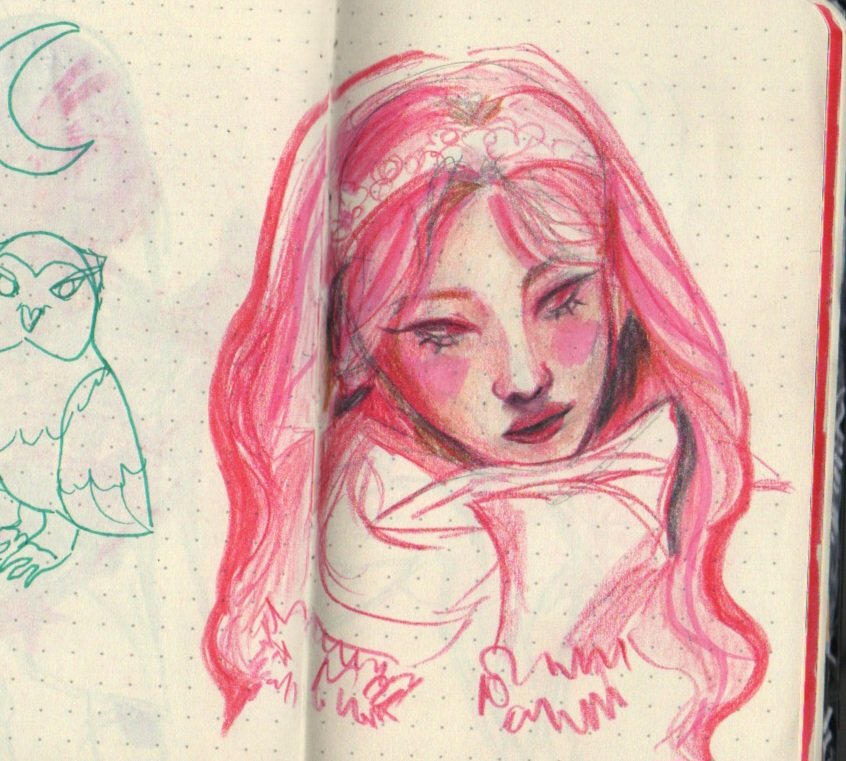 yuk6ie's tweet image. chuu sketchbook doodle and a bonus older kim lip sketch from like 2023
#loonathefanart #loona #chuu #artms #kimlip