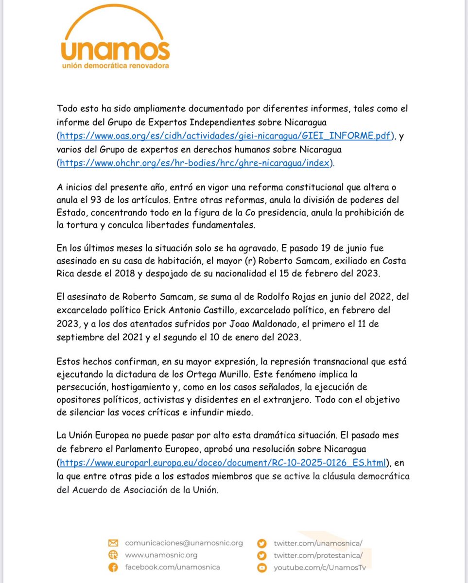unamosnica's tweet image. 🟠 Carta enviada el día de ayer a @kajakallas, antes de la reunión de Asociación del Consejo de Asociación de la UE- CA.