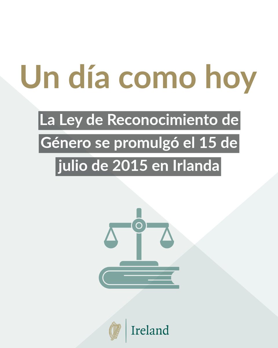 Embajada de Irlanda en Chile, Perú y Ecuador (@irlembchile) on Twitter photo Hace diez años, el 15 de julio de 2015, se aprobó en Irlanda la Ley de Reconocimiento de Género.
Más información sobre la promoción y protección de los derechos LGBTQI+ en Irlanda aquí: ireland.ie/en/celebrating…
<a href="/TodoMejora/">Todo Mejora</a> <a href="/IgualesChile/">Fundación Iguales</a> <a href="/Movilh/">Movilh Chile</a> 🇮🇪🏳️🌈 Hace diez años, el 15 de julio de 2015, se aprobó en Irlanda la Ley de Reconocimiento de Género.
Más información sobre la promoción y protección de los derechos LGBTQI+ en Irlanda aquí: ireland.ie/en/celebrating…
<a href="/TodoMejora/">Todo Mejora</a> <a href="/IgualesChile/">Fundación Iguales</a> <a href="/Movilh/">Movilh Chile</a> 🇮🇪🏳️🌈