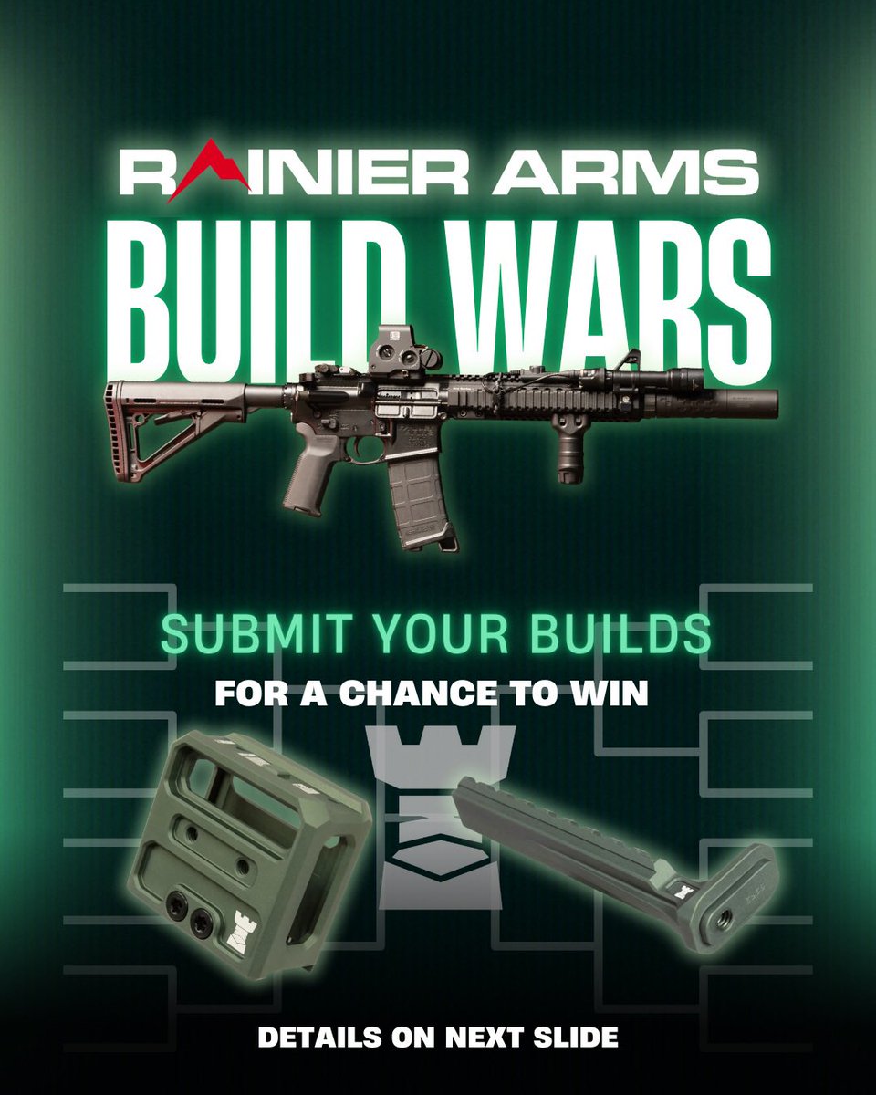RainierArms's tweet image. DM us photos of your AR platform build to enter our first Build Wars 🤘
Deadline for submissions is July 25
Details on second photo