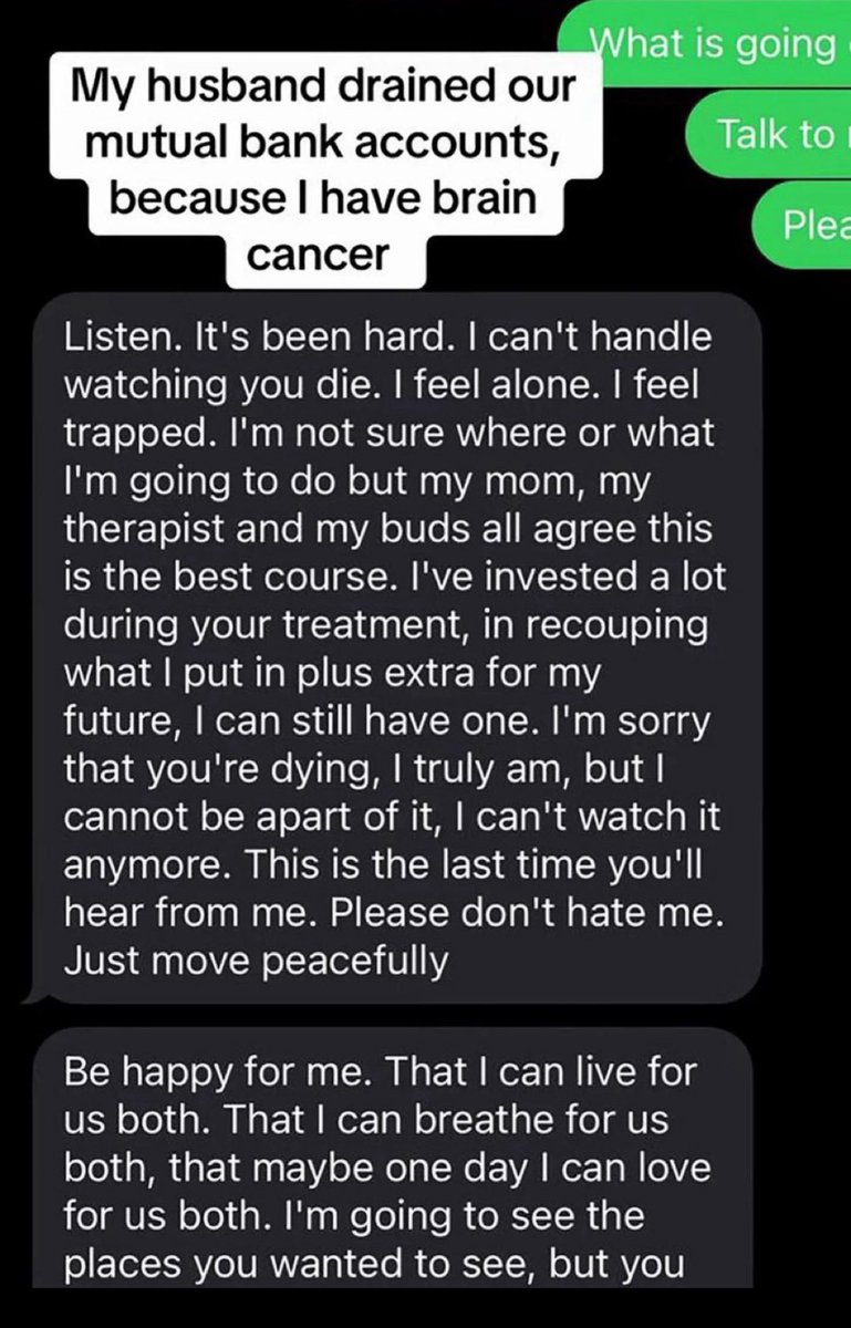 sappholives83's tweet image. Perhaps the worst part about this man’s behavior is that it’s so common that oncologists regularly warn married women who get cancer that their husbands will probably leave them. 

Meanwhile, women regularly care for even their ex-husbands when the situation is reversed.

This…