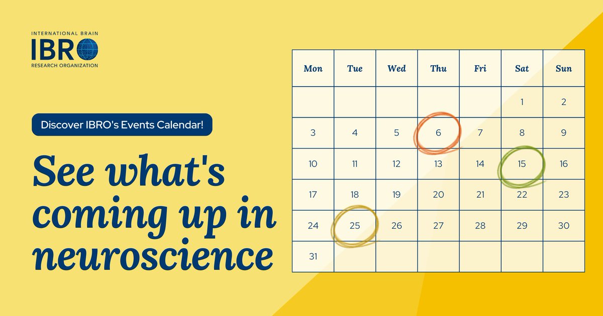 IBROorg's tweet image. 🗓️ Check out our global calendar for #neuroscience events - filter by region and format to discover events shared by International Brain Research Organization, our members, partners, and awardees.
Discover the calendar:
ibro.org/events/
