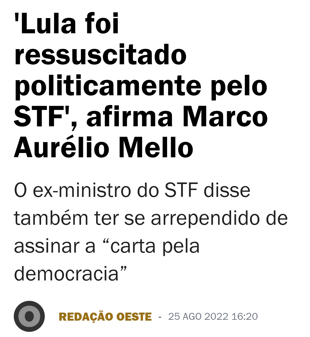 SOMOS TODOS BOLSONARO 

Se não tivessem colocado Lula de volta, estaríamos nos tornando um de país de primeiro mundo.
