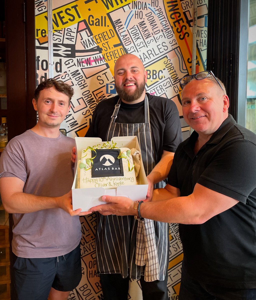 TheGinBible's tweet image. Heres to two of our wonderful managers, Kayle and Oliver who've both been with us for 10 years @TheAtlasBar 💚
So many wonderful #gin moments, and many more to come. Atlas wouldn’t be Atlas, without you guys!