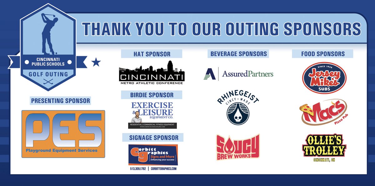 A HUGE THANK YOU to all of our amazing sponsors of the 2025 CPS Athletics Golf Outing! Thank you for your continued support of <a href="/IamCPS/">I Am CPS</a> scholar-athletes! 

Thank you to our presenting sponsor Playground Equipment Services (PES).