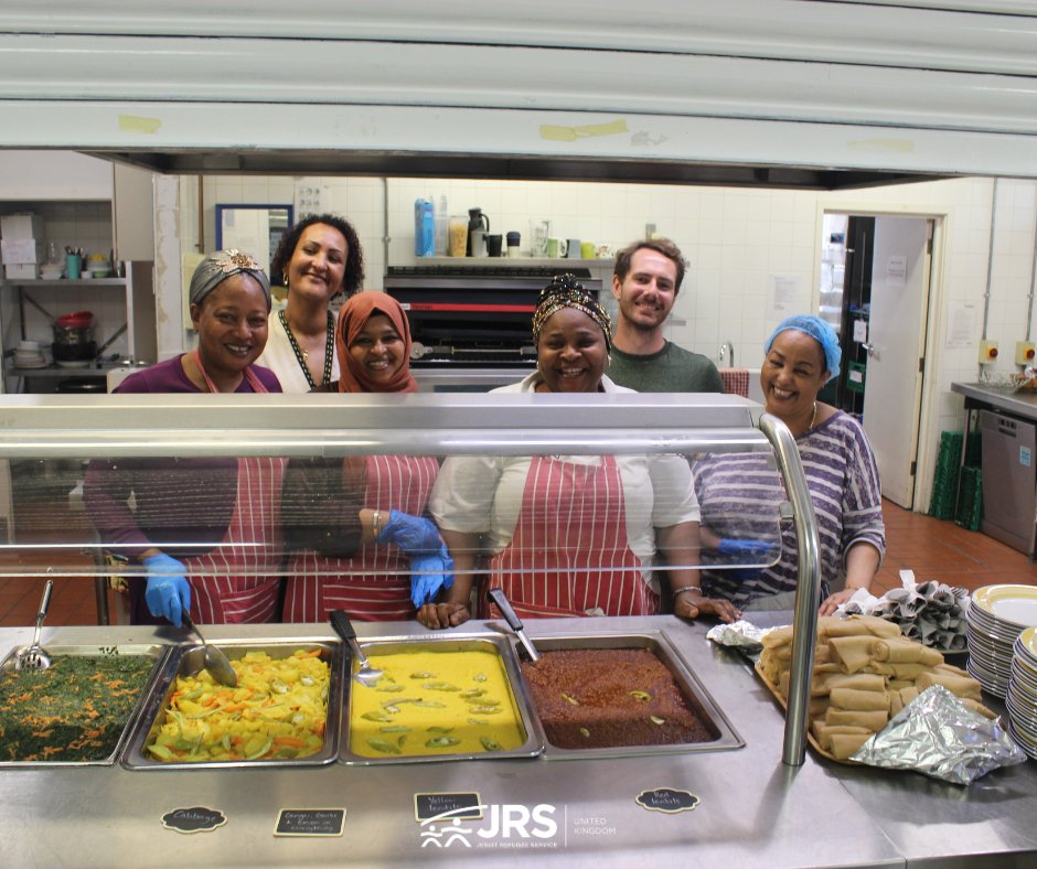 JRSUK's tweet image. Our social drop-in is full of warmth, connection and culture - and our latest one was no exception! 🍛💙 We shared delicious Eritrean & Ethiopian food with refugee friends, staff and volunteers. A reminder of the joy in sharing stories, meals and laughter.