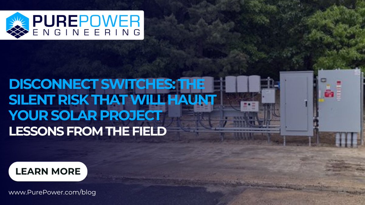 PurePowerSys's tweet image. purepower.com/blog/disconnec… | Disconnect switches are often overlooked in the planning and installation of commercial PV systems—until they result in cost overruns, code compliance issues, or safety hazards.