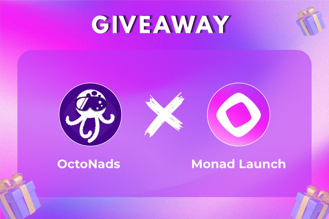 MonadLaunch's tweet image. HUGE GIVEAWAY 🚨
🎁 20 WL and 10 OG spots from OctoNads
✅ To enter:
1. Follow @MonadLaunch & @OctoNads
2. Like + RT
3. Drop your MON wallet addresses
join: discord.gg/C6EefTRpzd
⏰ 12H (hurry up)