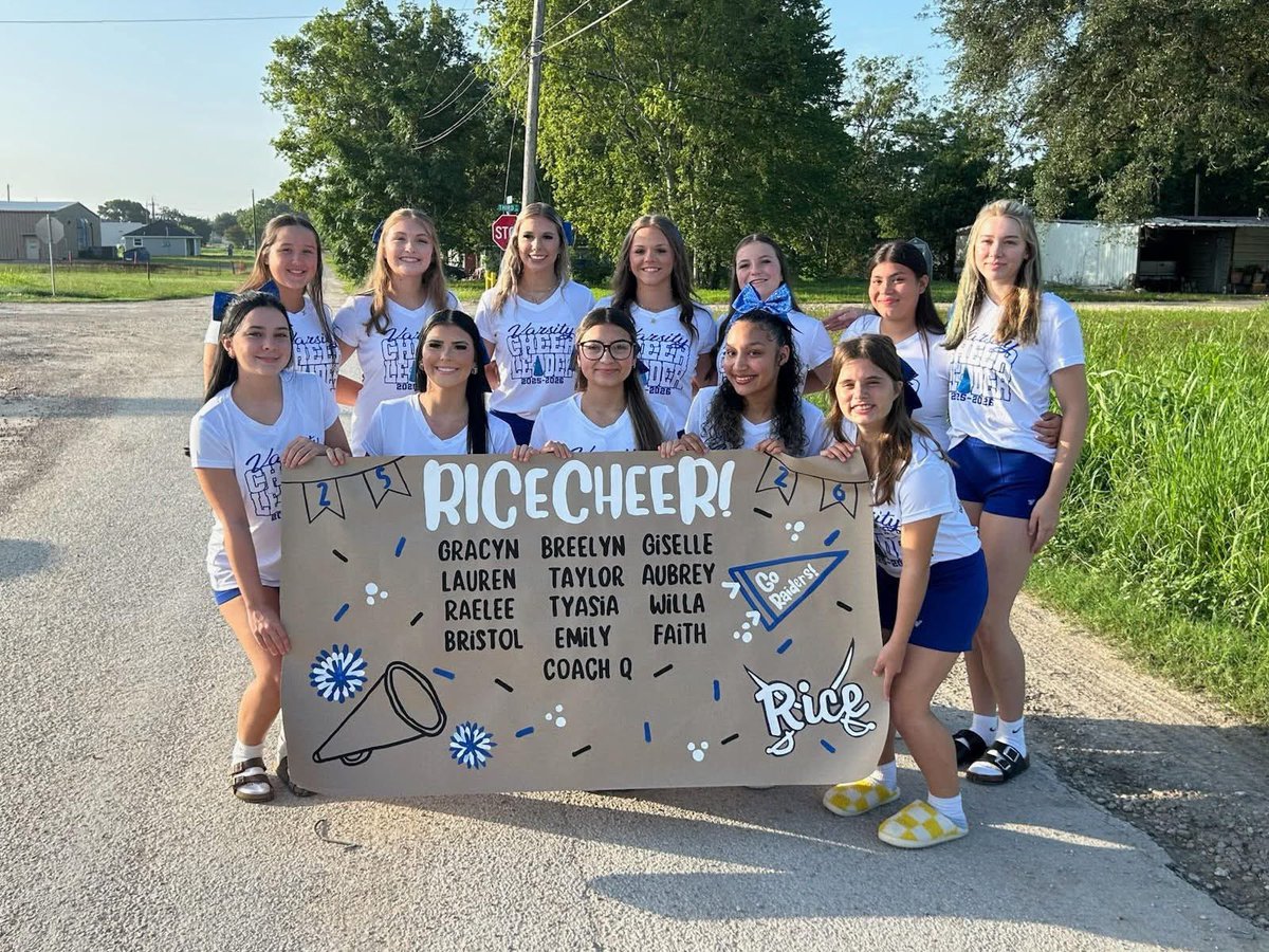 Our students do not stop just because the summer months are upon us. 
The Rice High School Cheer Team is headed to A&amp;M for UCA Cheer Camp.

Good Luck ladies!
