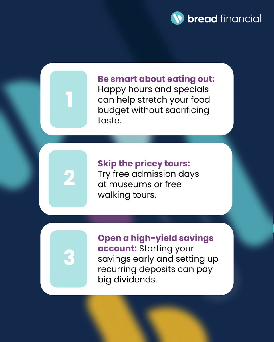 BreadFinancial's tweet image. Travel solo without overspending.🌏
Plan smart, save ahead and keep your budget on track with these tips.
