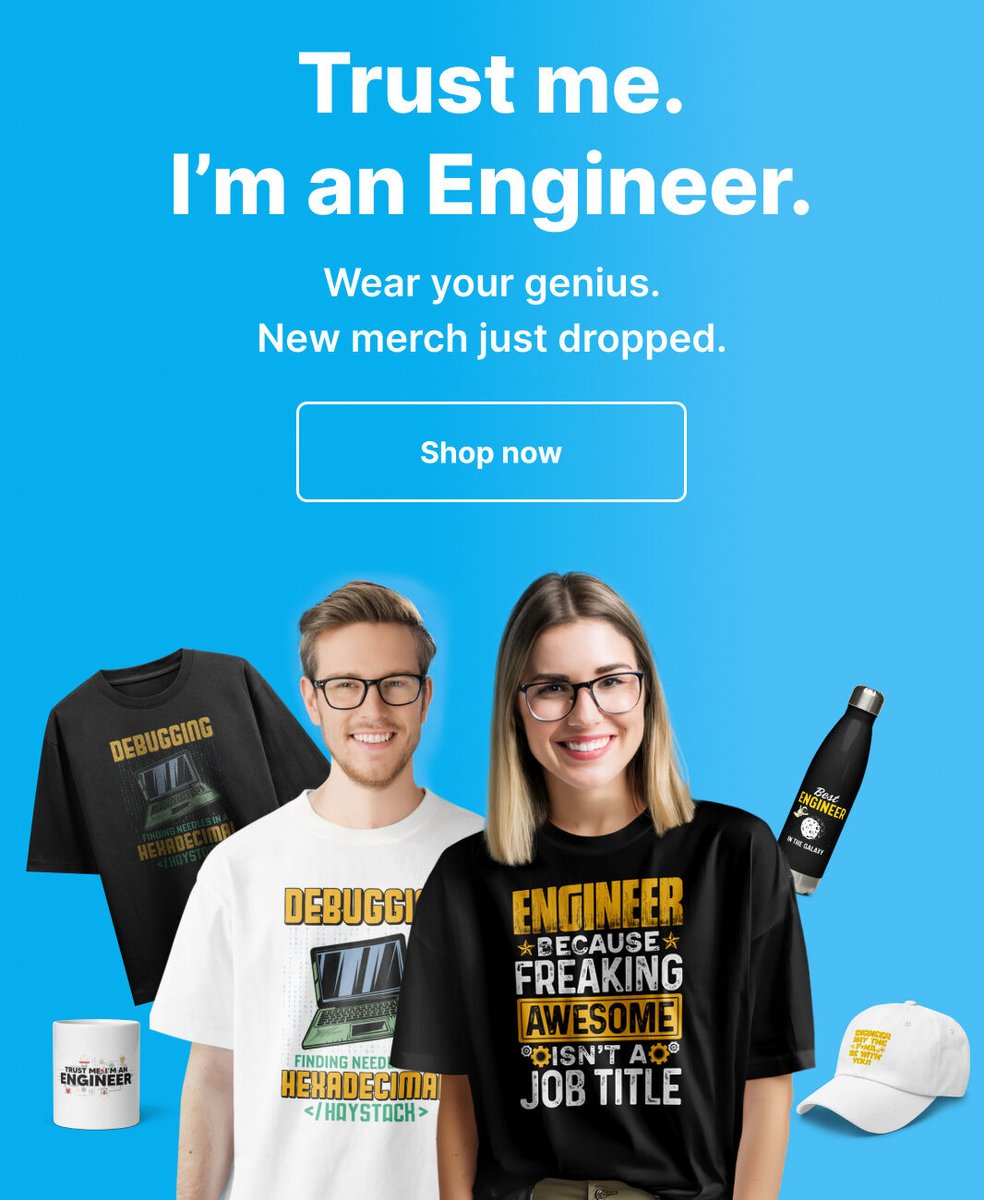 IntEngineering's tweet photo. 🧠 Wear your genius.

Our new merch just dropped for those who do the impossible every day.

🔗 Shop now: https://t.co/9azDpjOa1Y

#EngineerLife #IEShop #ProudEngineer https://t.co/2qwzI7ZpBw