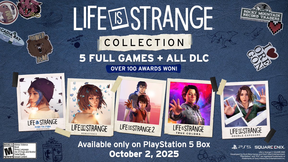 SquareEnix's tweet image. Experience five cinematic, multi-award-winning narrative adventures along with all released DLC and pre-order bonuses with the Life is Strange Collection box for PlayStation 5 on October 2nd!