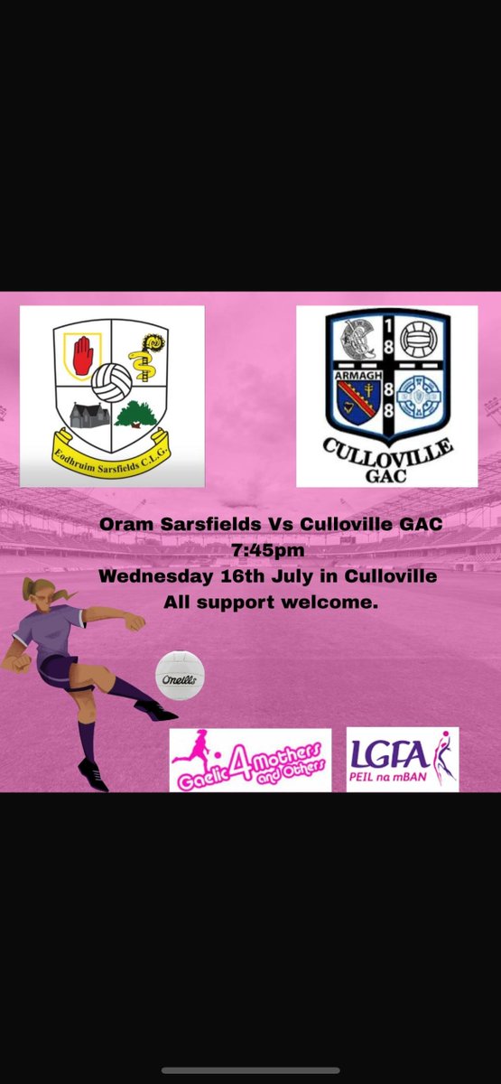 Mothers and others play wednesday
Get all the latest news on the Oram Sarsfields GAA app member.clubspot.app/club/oram-sars…