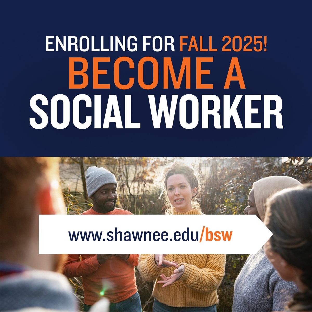 Make an impact in your community – become a Social Worker. 

➡️ Enrolling for Fall 2025!

Learn more » shawnee.edu/bsw
