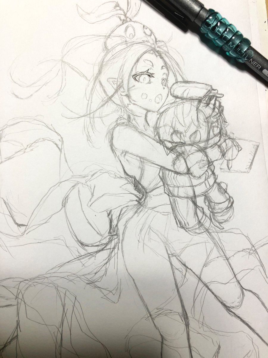 itigoore063's tweet image. 新しいファンアート
描き始めです🧸
#アナログ絵
