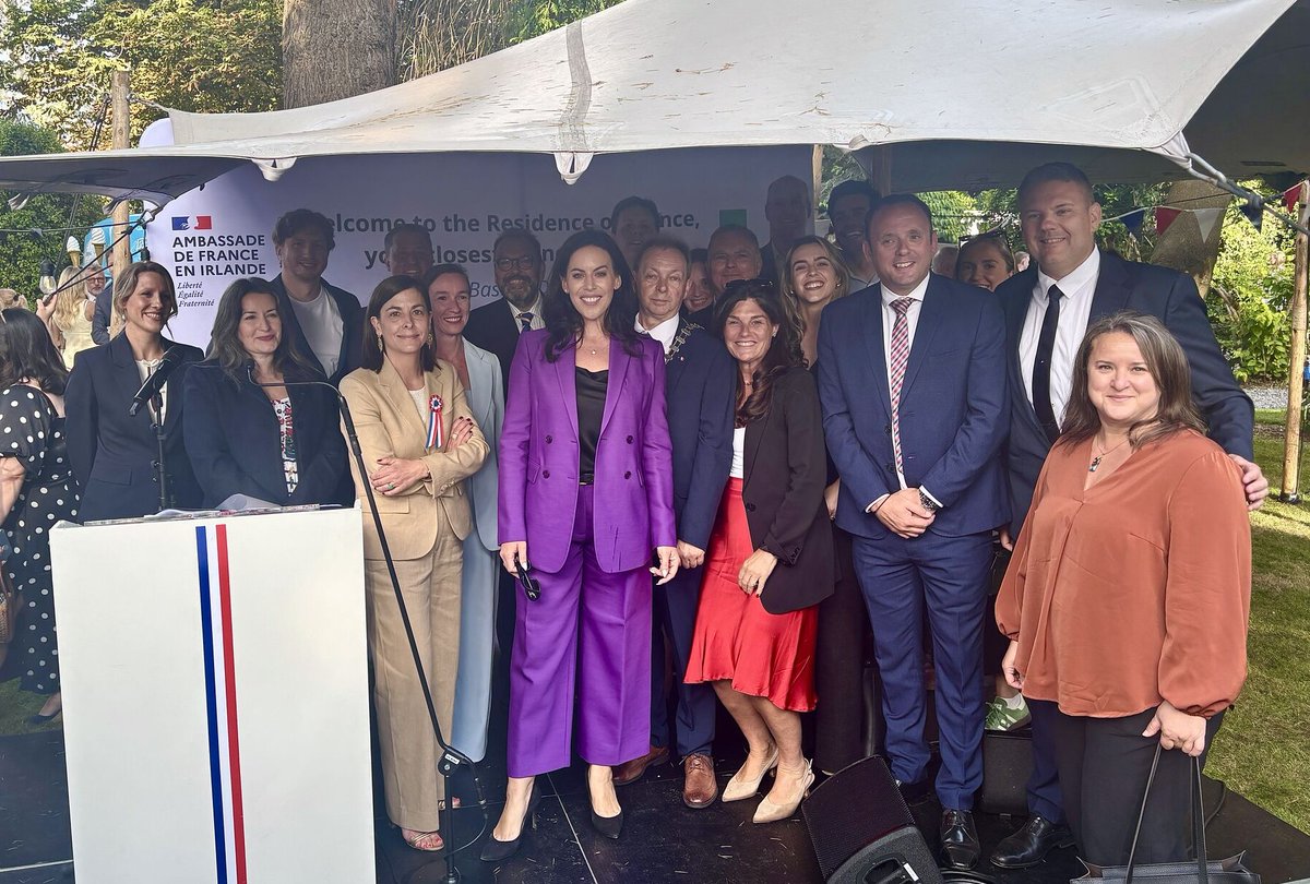 Alliance Française de Cork (@afcork) on Twitter photo Many thanks to H. E. <a href="/CelinePlace/">Céline Place</a>, Ambassador of France to Ireland, for the invitation to the Bastille Day celebration at the French Residence in Dublin yesterday.
Lovely to see so many friends from Cork. Many thanks to H. E. <a href="/CelinePlace/">Céline Place</a>, Ambassador of France to Ireland, for the invitation to the Bastille Day celebration at the French Residence in Dublin yesterday.
Lovely to see so many friends from Cork.