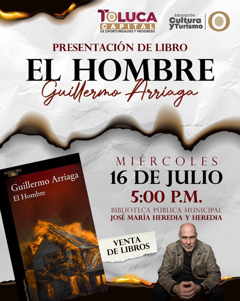Ivett Tinoco (@ivetiga) on Twitter photo ¡Imperdible!
Una obra maestra que te hará reflexionar sobre la vida y la humanidad.
#GuillermoArriaga #ElHombre <a href="/LibreroDeVal/">ElLibrerodeValentina</a> <a href="/TolucaGob/">Ayuntamiento de Toluca</a> ¡Imperdible!
Una obra maestra que te hará reflexionar sobre la vida y la humanidad.
#GuillermoArriaga #ElHombre <a href="/LibreroDeVal/">ElLibrerodeValentina</a> <a href="/TolucaGob/">Ayuntamiento de Toluca</a>