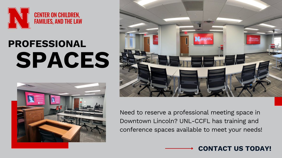 UNLCCFL's tweet image. Looking for a professional meeting space conveniently located in Downtown Lincoln? CCFL has six cutting-edge training and conference spaces available to meet your needs!
Learn more and request a meeting space today! ow.ly/5SKk50WpxAe #UNL #HelpingTheHelpersCCFL #LNK