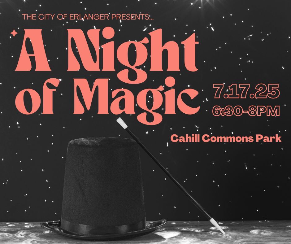 🎩✨ It’s showtime! We’re counting down to A Night of Magic—where cards float, minds are read, and the impossible becomes real. There will be free face painting and Kona Ice available for purchase. Enchantment for the whole family! buff.ly/E06vGwd