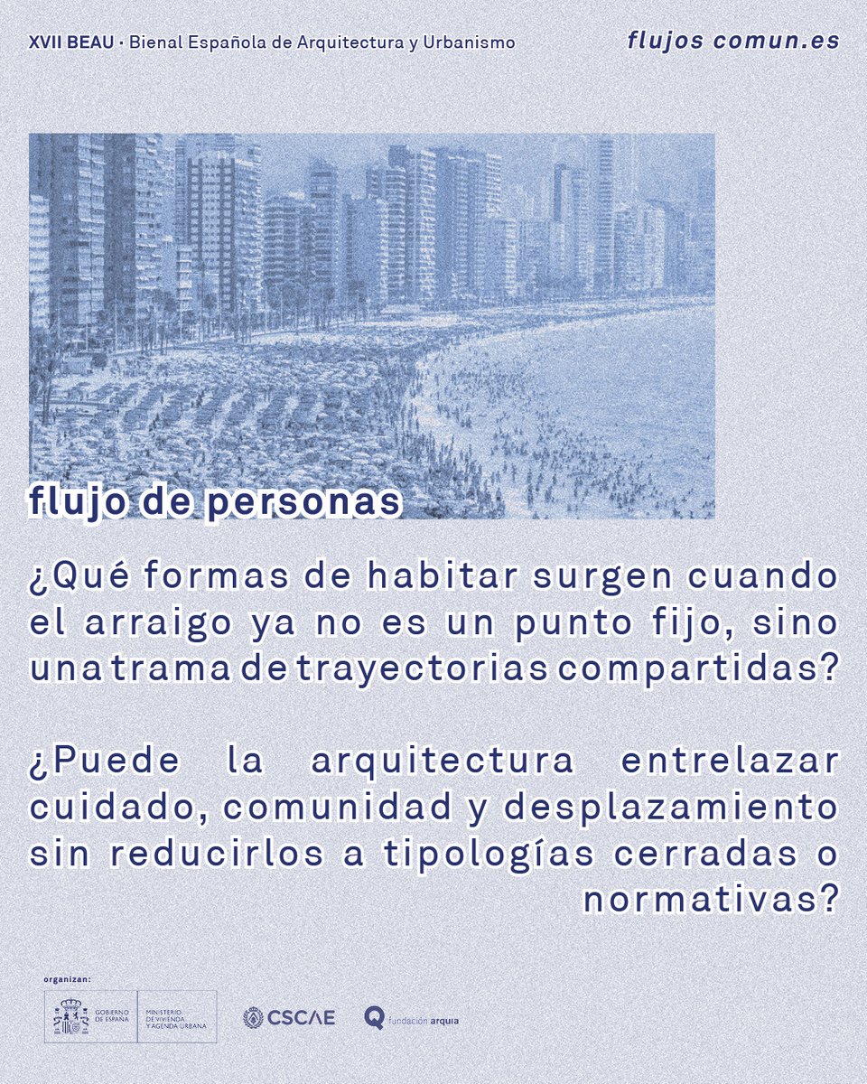 🗣️ El flujo de personas asume la movilidad como parte del presente. En la #XVIIBEAU se buscan proyectos que integren desplazamiento y habitar, promoviendo comunidad y convivencia sin homogeneizar.

🔎​ Más info: bit.ly/convocatoria-x…