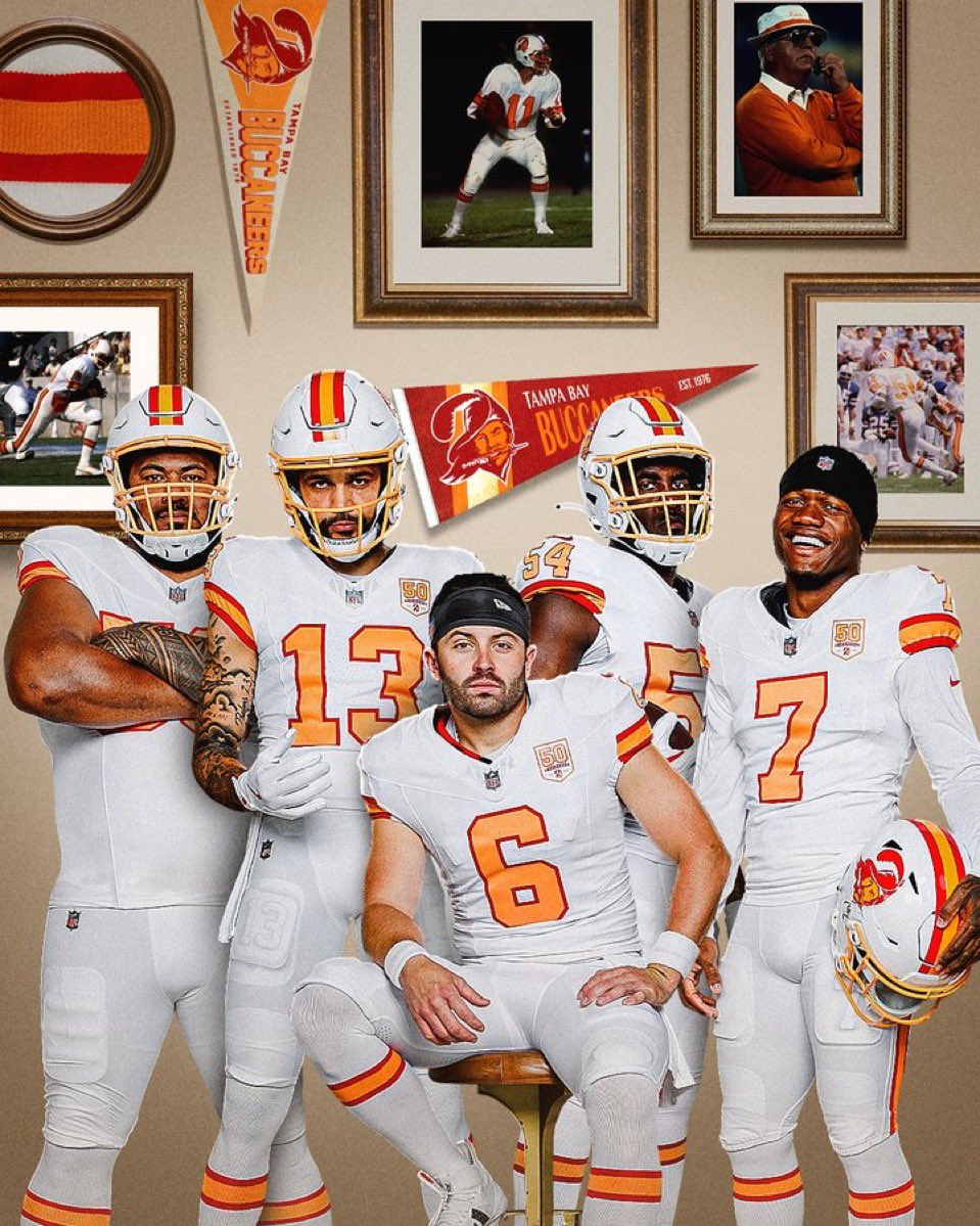 pbattle__'s tweet image. The road variant of the Bucs creamsicle throwback uniforms makes its return for the team’s 50th season 🙌 They have completed their throwback wardrobe! Thoughts on this look for Tampa Bay??
I may not have been alive the last time they wore these, but as a Tampa native and…