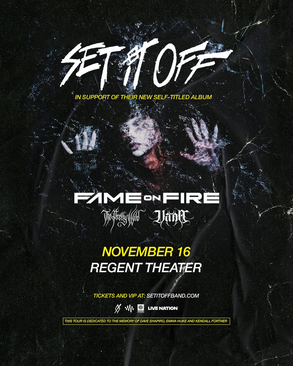 RegentTheaterLA's tweet image. JUST ANNOUNCED! 🚨Come witness the newest era of SET IT OFF on THE SELF-TITLED TOUR at The Regent on Sunday, November 16th! Tickets on sale this Friday, July 18th @ 10 AM local. 👁️👁️