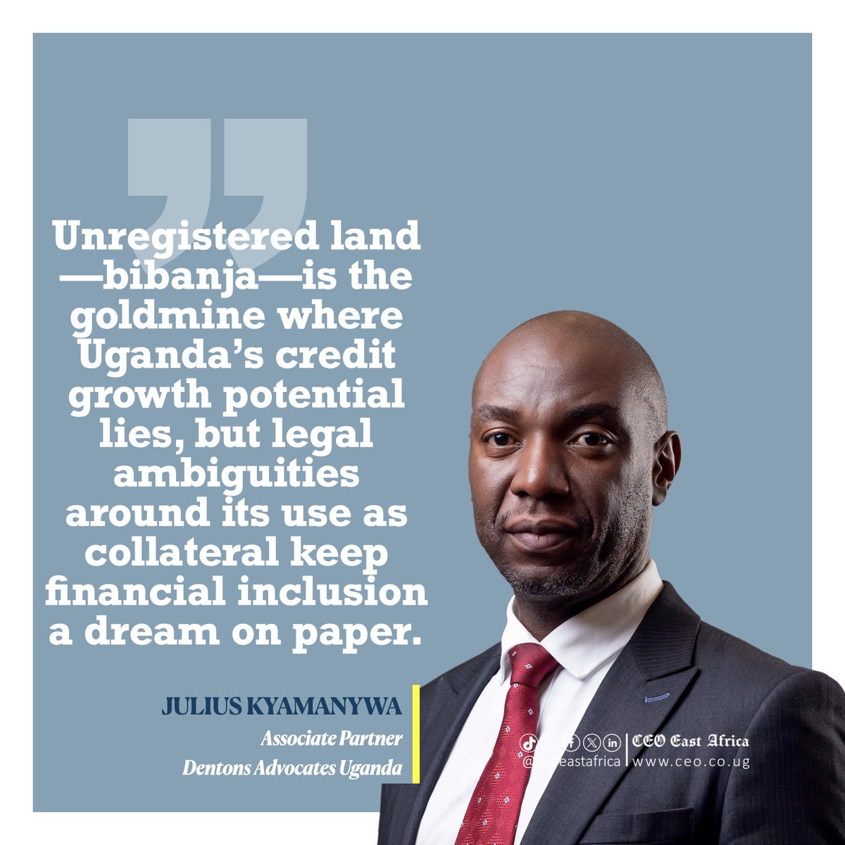 Unregistered land (bibanja) holds vast credit potential in Uganda’s informal sector, but legal ambiguities keep this opportunity locked away. 

In this compelling opinion, Julius Kyamanywa of Dentons Advocates Uganda breaks down the risks, gaps, and legal solutions that could