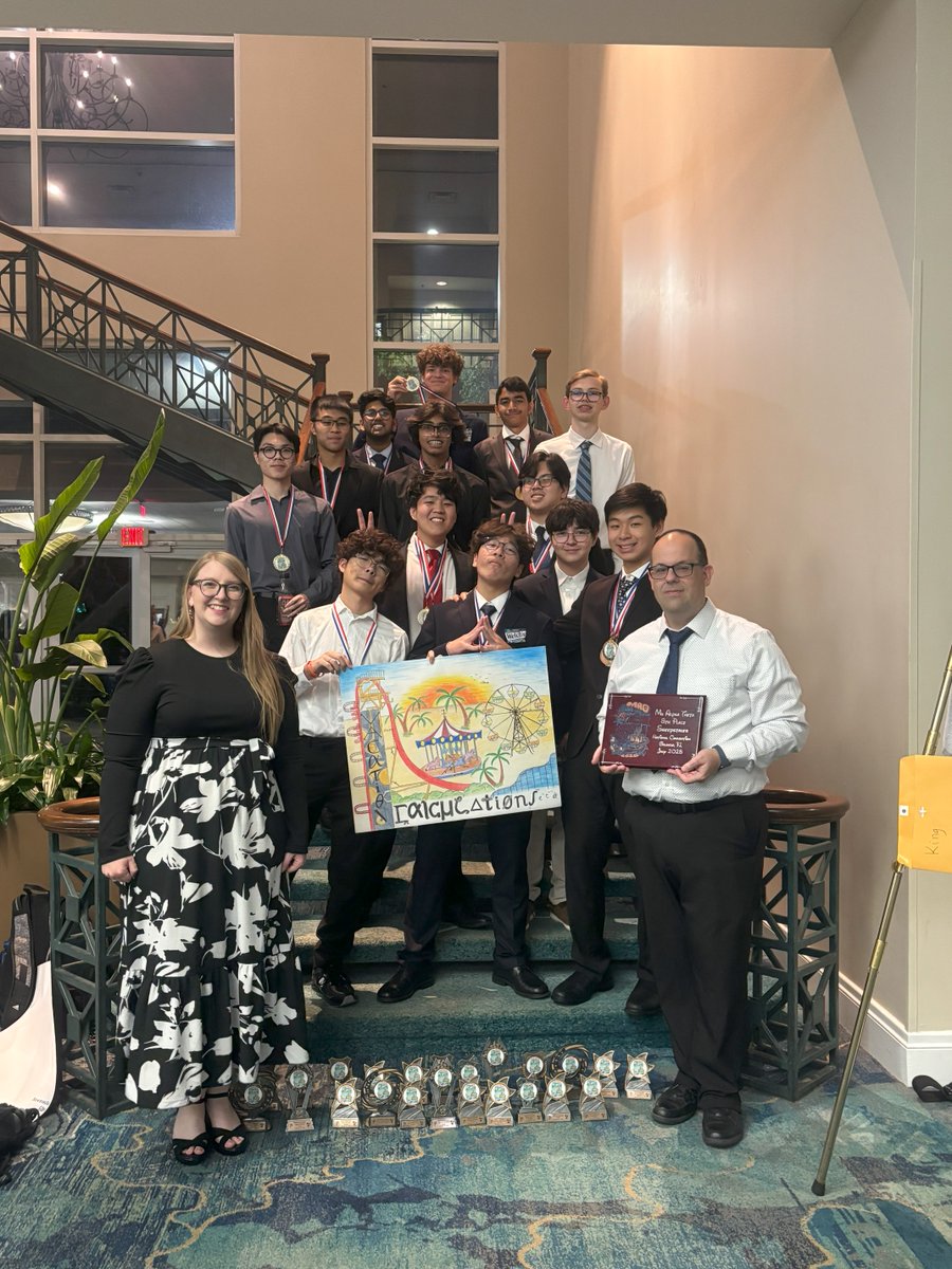 HillsboroughSch's tweet photo. Thirteen of King High School’s top math students proudly represented Hillsborough County at the National Mu Alpha Theta Convention in Orlando last week — finishing 8th in the nation after a series of challenging competitions. 🎉🧮📚 Congratulations to these outstanding scholars! https://t.co/vswCXO9CAX