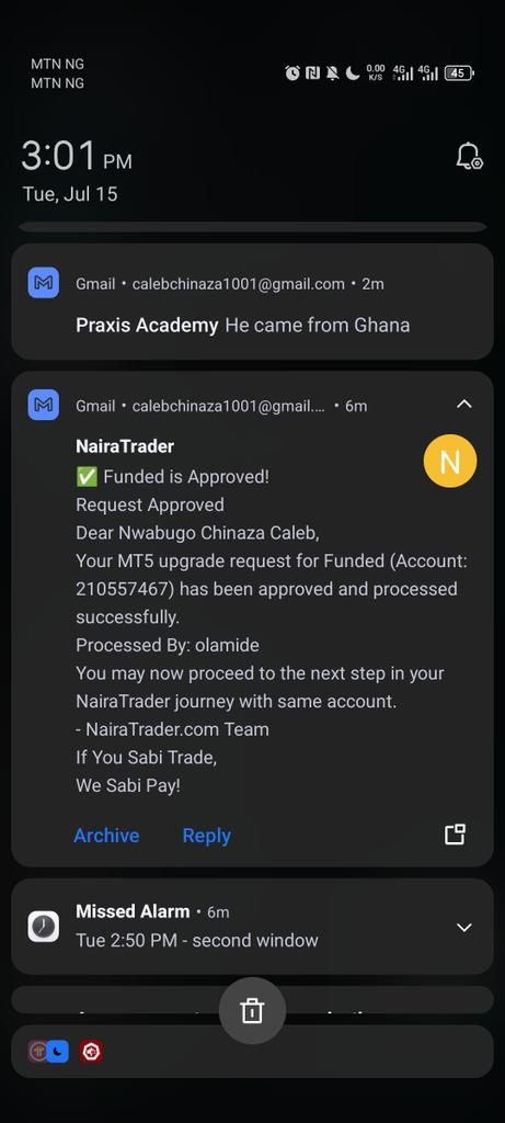 nwabugo chinaza caleb (@nwabugo001) on Twitter photo Funded trader with <a href="/naira_trader/">NairaTrader</a>
Them say them sabbi pay me too I sabbi trade..
So let's see how the journey ends Funded trader with <a href="/naira_trader/">NairaTrader</a>
Them say them sabbi pay me too I sabbi trade..
So let's see how the journey ends