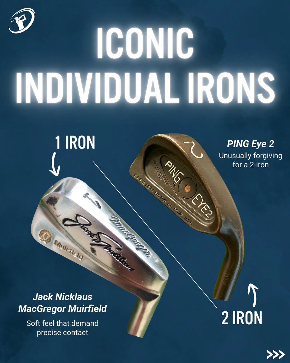 clubchampmedia's tweet image. 1 through PW — these clubs aren’t just popular, they’re legendary. From Jack’s MacGregor 1-iron to Tiger’s Nike VR 8-iron, each of these sticks earned its spot through performance, precision, or pure legacy.
Agree with the list? Which iron are we missing?
#ClubChampion…
