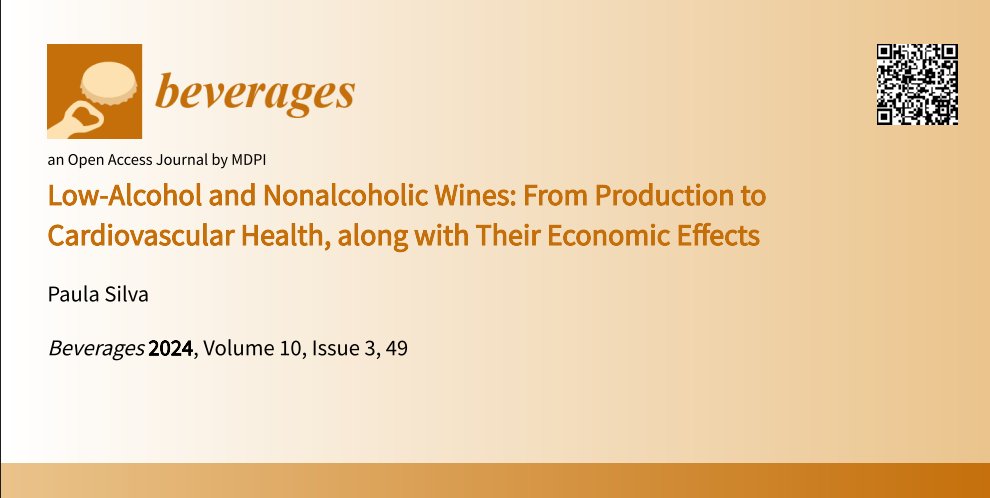 #mdpibeverages Read the High-Cited Paper! 
Low-Alcohol and Nonalcoholic Wines: From Production to Cardiovascular Health, along with Their Economic Effects
brnw.ch/21wU9Z0
<a href="/MDPIOpenAccess/">MDPI</a> <a href="/MDPIbio/">MDPI BiologyLifeSci</a> <a href="/Scilit_/">Scilit</a>
#beverages #drinks #dealcoholization #wine #ReducedAlcoholWine