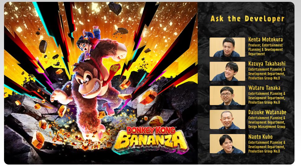 PlayerEssence's tweet image. Nintendo confirms Donkey Kong Bananza was made possible with Switch 2.
On Switch 1 they ran into multiple issues, it would have ran at 30fps (with dips), explosions removed & many other problems.