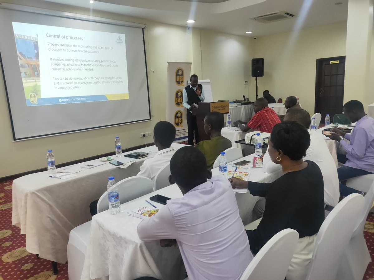 UNBSug's tweet image. The Uganda National Bureau of Standards (UNBS) is currently conducting a comprehensive training session for Micro, Small, and Medium Enterprises (MSMEs) in the grains milling and trading sector at Mbale Resort Hotel. 

The training focuses on maize, rice, millet, sorghum, and…