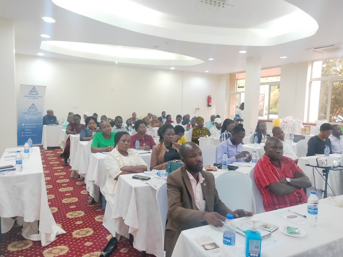 UNBSug's tweet image. The Uganda National Bureau of Standards (UNBS) is currently conducting a comprehensive training session for Micro, Small, and Medium Enterprises (MSMEs) in the grains milling and trading sector at Mbale Resort Hotel. 

The training focuses on maize, rice, millet, sorghum, and…